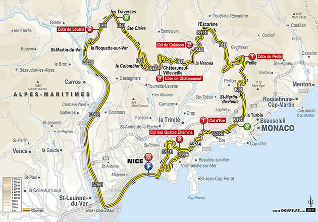 PAris-Nice stage 8 map